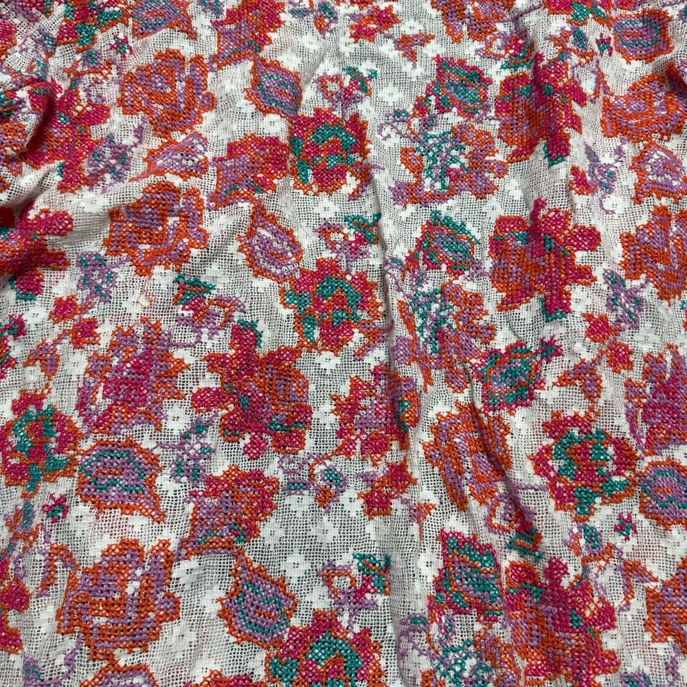 Soft Surroundings Pink Floral Open Knit Cardigan - Picture 4 of 6
